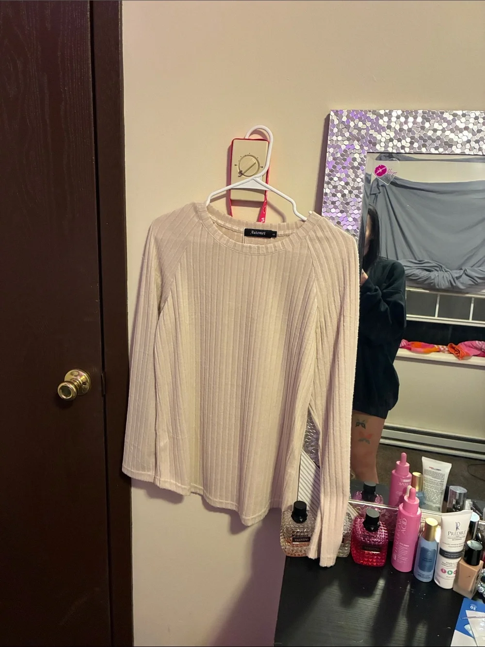 a new day Cream Ribbed Long-Sleeve Crewneck Top - Picture 1 of 4